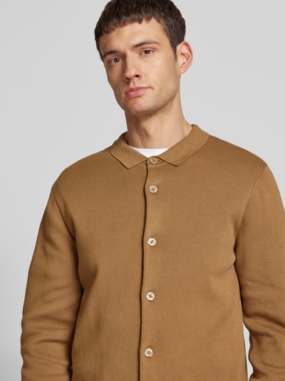 Casual Friday Cardigan mit Polokragen Modell 'WILLY' Camel 3