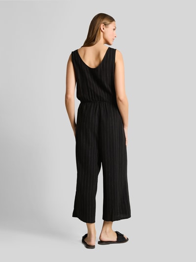 Tom Tailor Denim Wide Leg Jumpsuit aus Viskose-Leinen-Mix Black 5