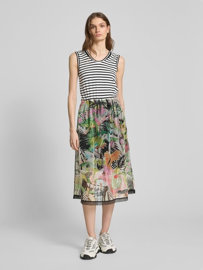 Marc Cain Midi-jurk in laagjeslook Zwart - 4