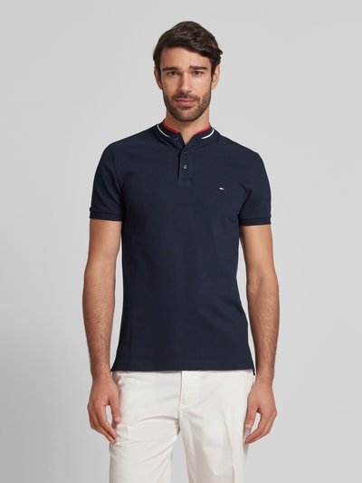 Tommy Hilfiger Slim Fit Poloshirt mit Stehkragen Modell 'MAO' Marine 4