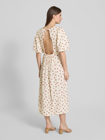 ICHI Midikleid mit Puffärmeln Modell 'ROSEY' Offwhite 5