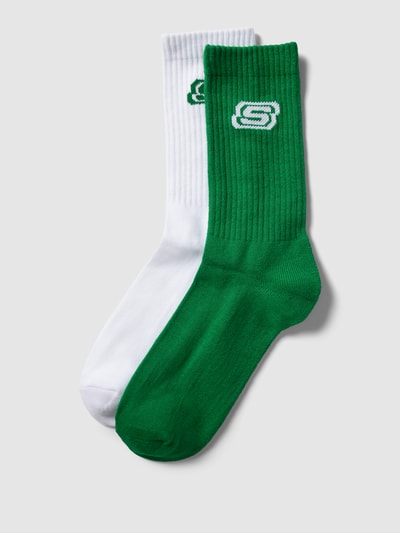 SKECHERS Sokken met contraststrepen in een set van 2 paar Groen - 1