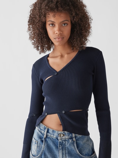 Jacquemus Cropped Longsleeve mit Cut Outs Marine 3