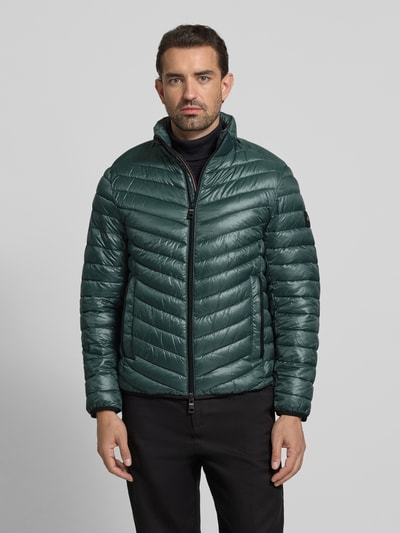Tom Tailor Regular fit gewatteerd jack met mesh details Rietgroen - 4