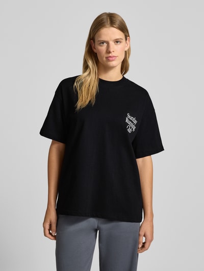 ANOTHER COTTON LAB Oversized T-Shirt mit Statement-Print und Rundhalsausschnitt Black 4