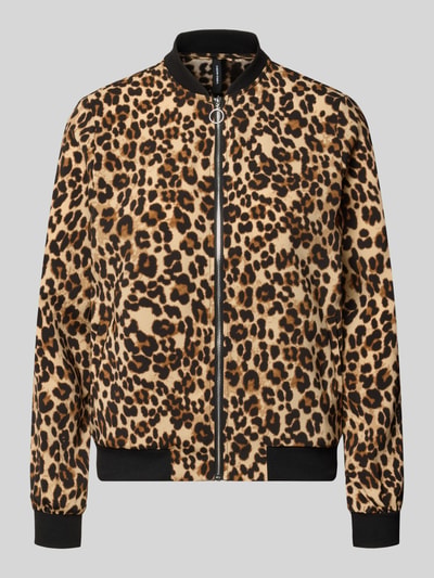 Produktfoto, Regular Fit Blouson mit Allover-Muster Modell 'COCO' von VERO MODA, Braun- und Schwarztöne, Leopardenmuster, strukturierte Oberfläche.