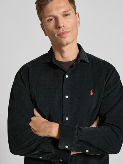 Polo Ralph Lauren Koszula casualowa o kroju regular fit z wyhaftowanym logo model ‘CORDUROY’ Czarny 3
