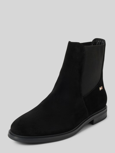 Tommy Hilfiger Chelsea boots van leer met labelapplicatie, model 'FLAG SUEDE' Zwart - 1