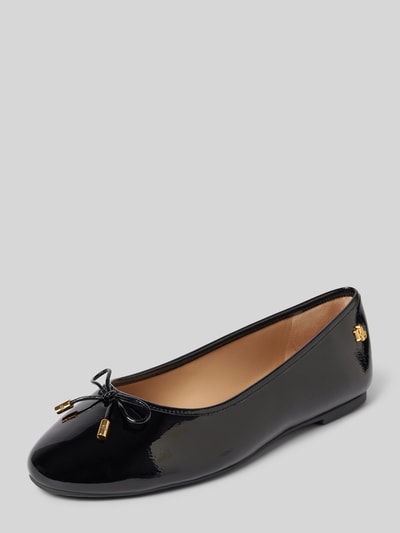 Lauren Ralph Lauren Lederballerinas mit Zierschleife Modell 'JAYNA' Black 1