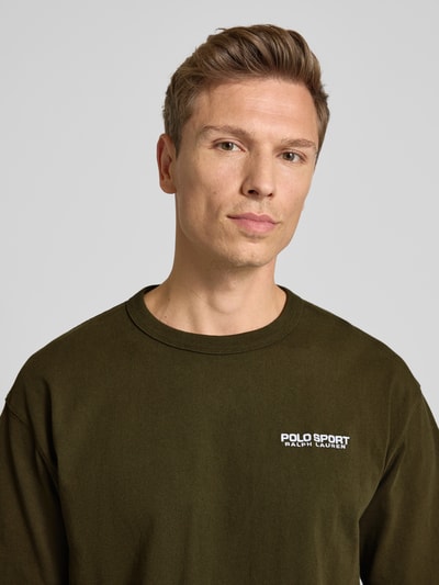 Polo Ralph Lauren T-Shirt mit Label-Stitching Oliv 3