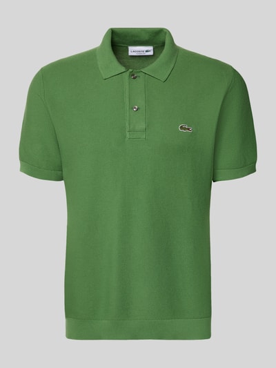 Produktfoto, Regular Fit Poloshirt aus reiner Baumwolle von Lacoste, Optik: Unifarben, Logo-Stitching, Polokragen, Kurzarm, Rumpfabschluss gerippt, Materialverarbeitung: Querstrick
