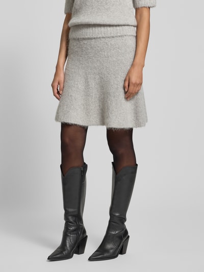 Samsøe Samsøe Strickrock aus Alpaka-Mix Modell 'JEANNE' Hellgrau Melange 4