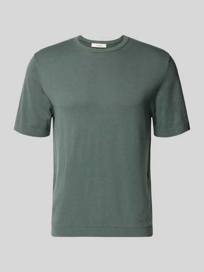 Produktfoto, Regular Fit T-Shirt aus reiner Bio-Baumwolle Modell 'TORINO' von SELECTED HOMME in Uni-Optik, Rundhalsausschnitt, Feinstrick, Kurzarm, grün-grauer Farbton, feine Struktur.