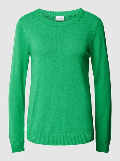 Vila Gebreide pullover met ronde hals, model 'Viril' Groen - 2