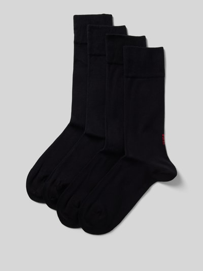 HUGO Socken mit Label-Print im 4er-Pack Black 1