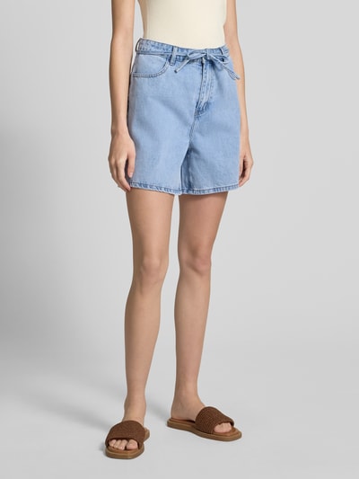 moves Jeansshorts mit Bindegürtel Modell 'Veneda' Jeansblau 4