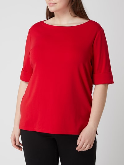 Lauren Ralph Lauren Curve T-shirt PLUS SIZE z rękawem o dł. 1/2 model ‘Judy’  Czerwony 4