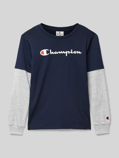 CHAMPION Longsleeve mit Label-Details und Rundhalsausschnitt Marine 1