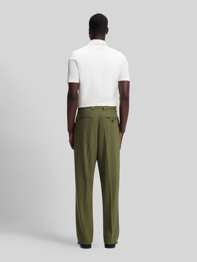 HUGO Relaxed Fit Anzughose mit Bundfalten Oliv 5