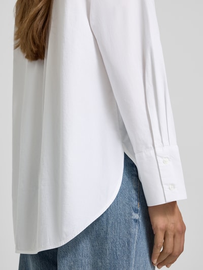 Tom Tailor Regular Fit Hemdbluse aus Lyocell-Baumwoll-Mix Weiss 3