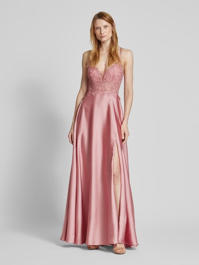 Laona Abendkleid mit Spitzenbesatz Rose 4