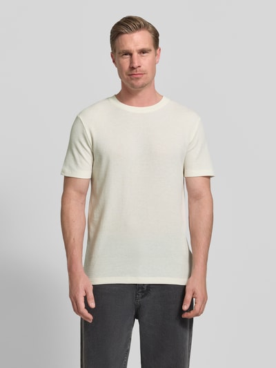 Tom Tailor Denim Regular Fit T-Shirt aus Baumwoll-Mix Offwhite 4