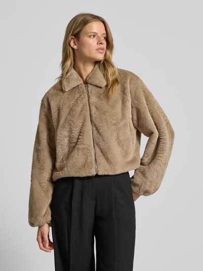 Only Regular Fit Webpelzjacke mit Umlegekragen Modell 'DANA' Ecru 4