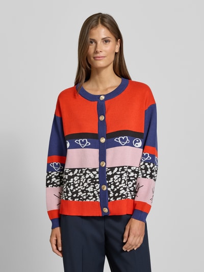 ICHI Kurtka z dzianiny z listwą guzikową Czerwony 4