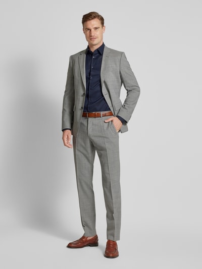 Jake*s Slim Fit Business-Hemd aus Two Ply mit extra langem Arm Marine 1