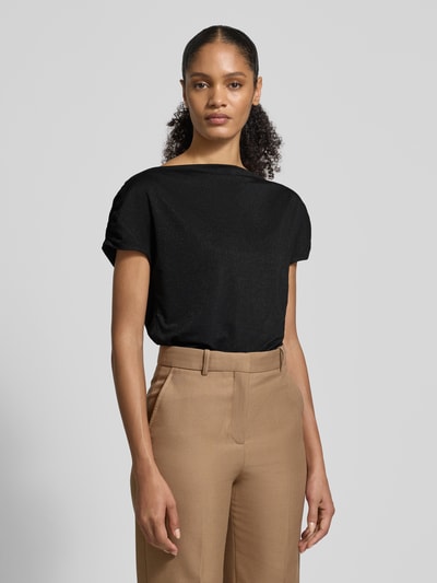 MOS MOSH T-Shirt mit Raffungen Modell 'Shima' Black 4