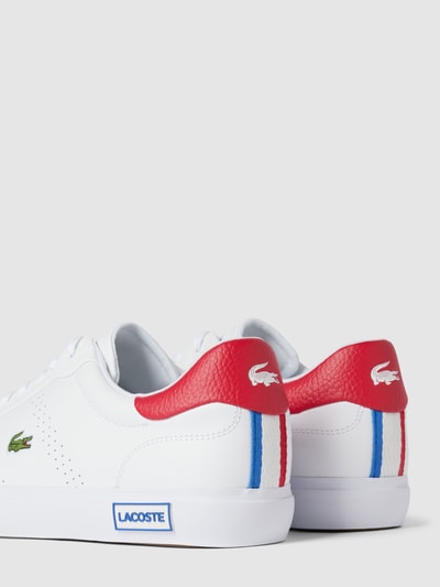 Lacoste Leren sneakers met logostitching, model 'POWERCOURT' Wit - 2