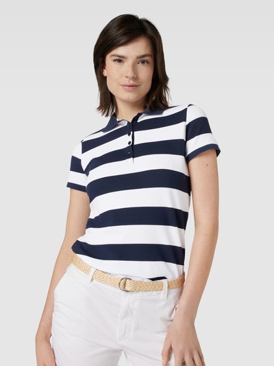 Montego Poloshirt met streepmotief Donkerblauw - 3