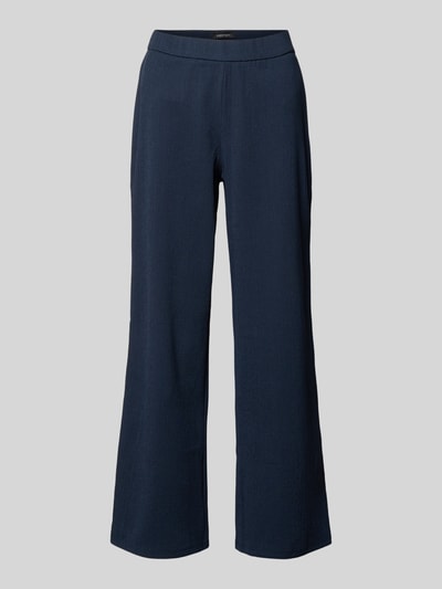 Produktfoto, Stoffhose mit elastischem Bund Modell 'Filiz' von STEHMANN, Relaxed-Fit, dunkelblau, Strukturmuster, Damen, Innenbeinlänge 73 cm, Bundweite 36 cm bei Größe 36