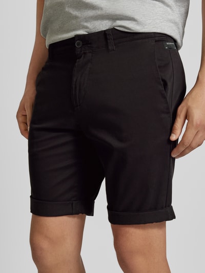 Tom Tailor Denim Slim Fit Chino-Shorts in unifarbenem Design Black 3