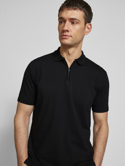 HUGO Poloshirt mit kurzem Reißverschluss Modell 'Dekok' Black 3