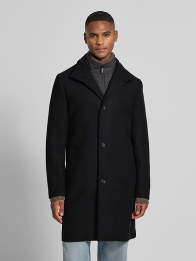 SELECTED HOMME Regular fit lange wollen jas met gewatteerde inzet, model 'RAINAR' Zwart - 4