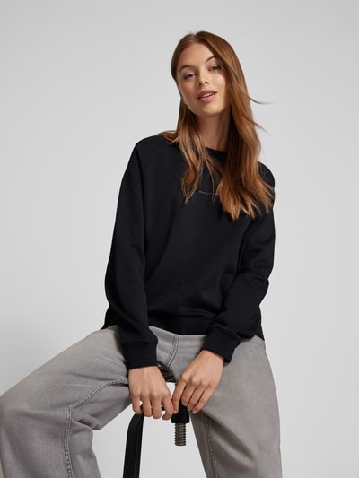 Marc O'Polo Denim Sweatshirt met labelprint Zwart - 3