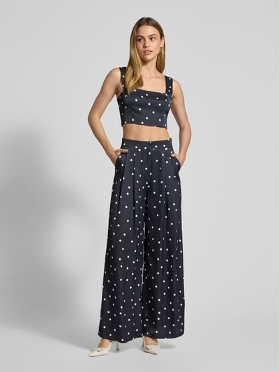 INFLUENCER'S CHOICE BY P&C* Spodnie materiałowe z szeroką nogawką i zakładkami w pasie Granatowy 1