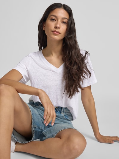 s.Oliver RED LABEL T-shirt o kroju regular fit z czystego lnu Biały 3