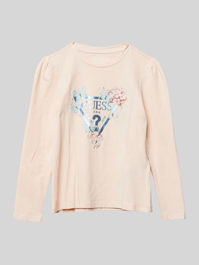 Guess Longsleeve mit Label-Print Hellrosa 1