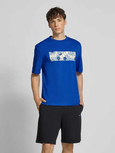 Hugo Blue T-Shirt mit Motiv-Print Modell 'Nurix' Royal 4