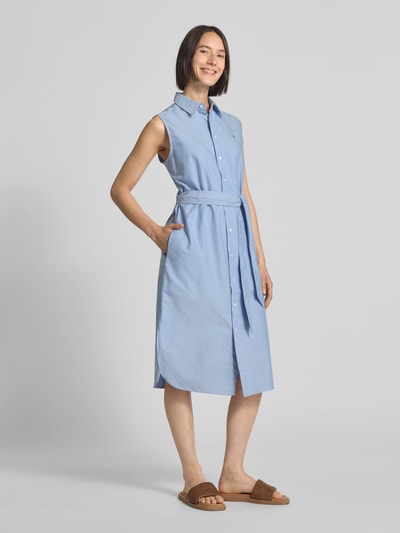 Polo Ralph Lauren Overhemdjurk met strikceintuur, model 'CORY' Blauw - 1