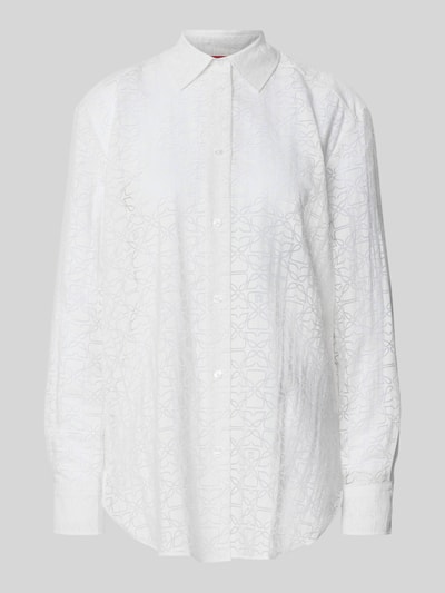 HUGO Oversized blouse van viscosemix, model 'THE OVERSIZE SHIRT' Wit - 2
