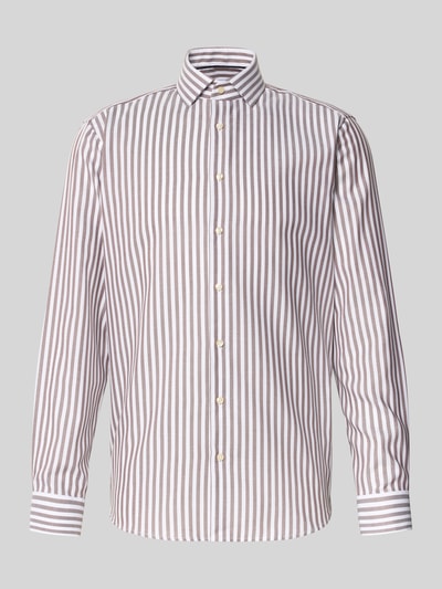 Christian Berg Men Regular Fit Business-Hemd mit Kentkragen Mittelbraun 2