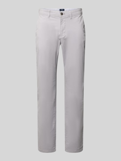 Produktfoto, Straight Fit Hose mit Gesäßtaschen von MCNEAL, bawełna, krój straight fit, tylne kieszenie, kieszenie boczne, guzik i suwak, szerokość w rozmiarze 50: 46 cm, długość nogawki wewnętrznej w rozmiarze 50: 83 cm, jasnoszary kolor, gładka tekstura