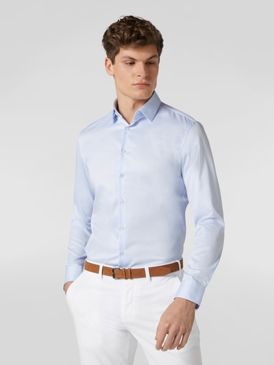 Jake*s Slim fit zakelijk overhemd van katoen  Lichtblauw - 4