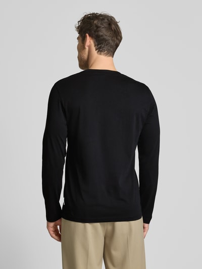 Armedangels Bluzka z długim rękawem i prążkowanym, okrągłym dekoltem model ‘JAANONO’ Czarny 5