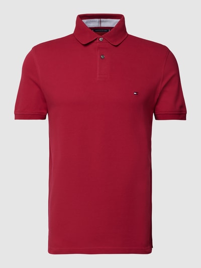 Tommy Hilfiger Poloshirt mit Label-Stitching Kirsche 2