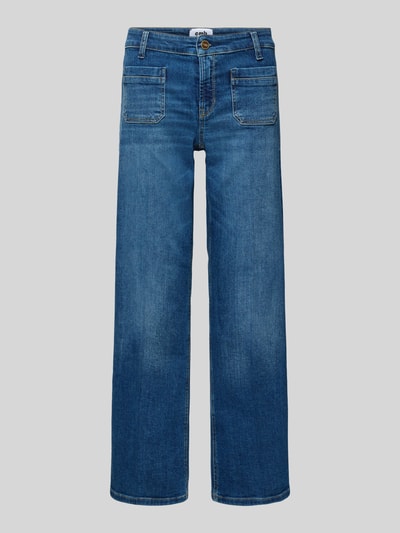 Produktfoto, Jeans in verkürzter Passform Modell 'TESS' von Cambio, bawełna z elastanem, prosty krój, niebieski, kieszenie, szerokość w rozmiarze 36: 40 cm, długość nogawki wewnętrznej 71 cm