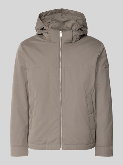 Produktfoto, Regular Fit Blouson mit Baumwoll-Abteil von Marc O'Polo in Hellgrau mit glatter, matter Textur, Herren Bomberjacke / Blouson.